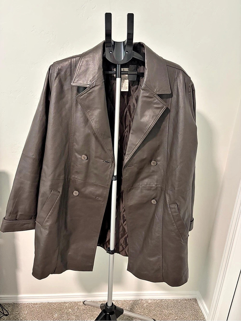 Veranesi Men’s Leather Blazer Jacket in Brown Like New Size 18W
